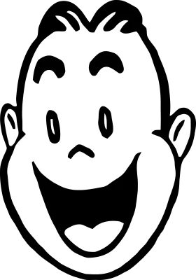 Cheerful Cartoon Face Clipart Expressing Pure Joy and Excitement