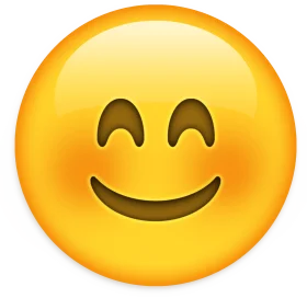 Cheerful Smiling Yellow Emoji Clipart with Soft Curved Features and Warm Glow