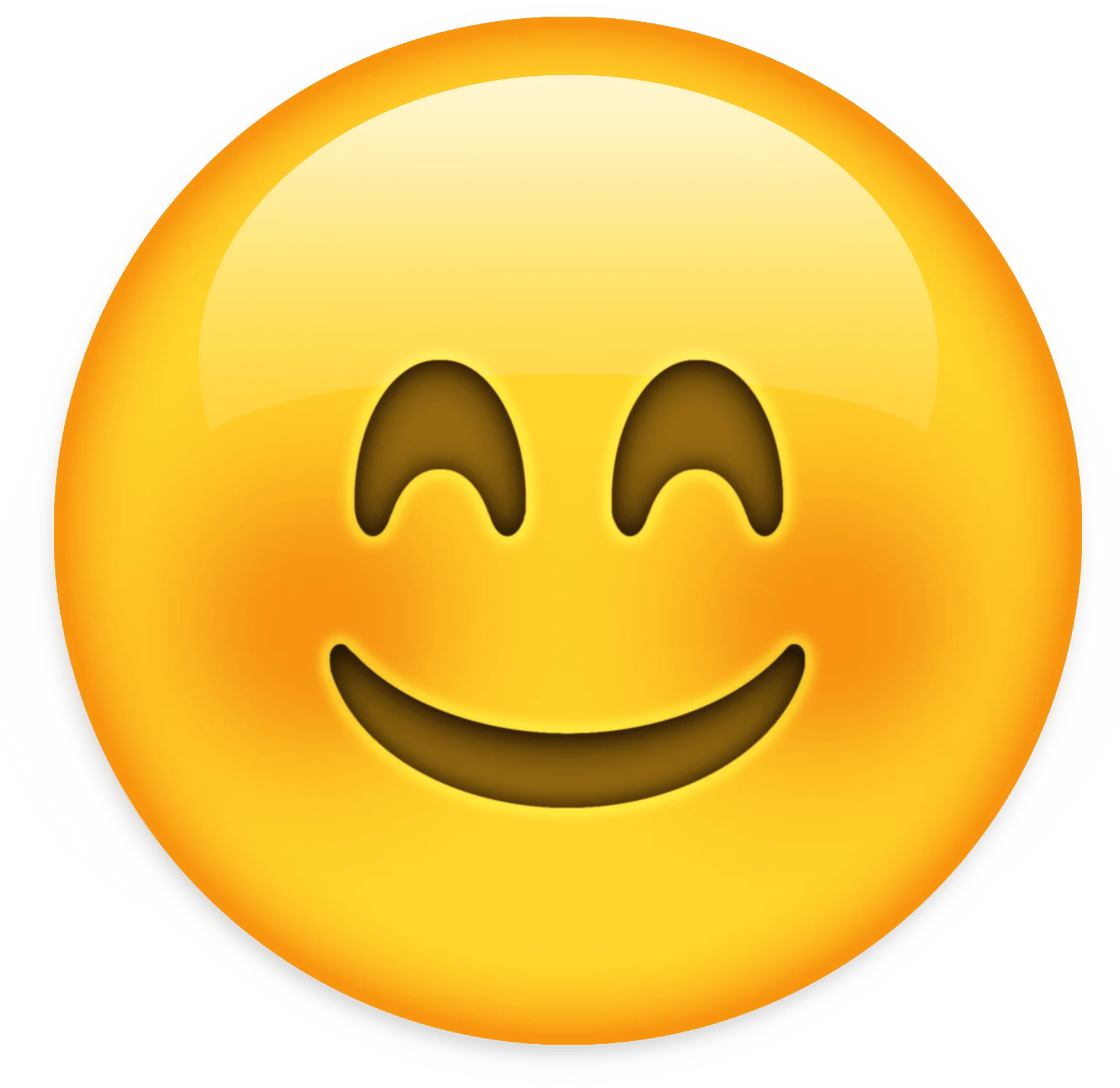 Cheerful Smiling Yellow Emoji Clipart with Soft Curved Features and Warm Glow