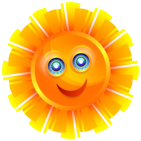 Cheerful Sunshine Clipart with Bright Rays and Smiling Expression
