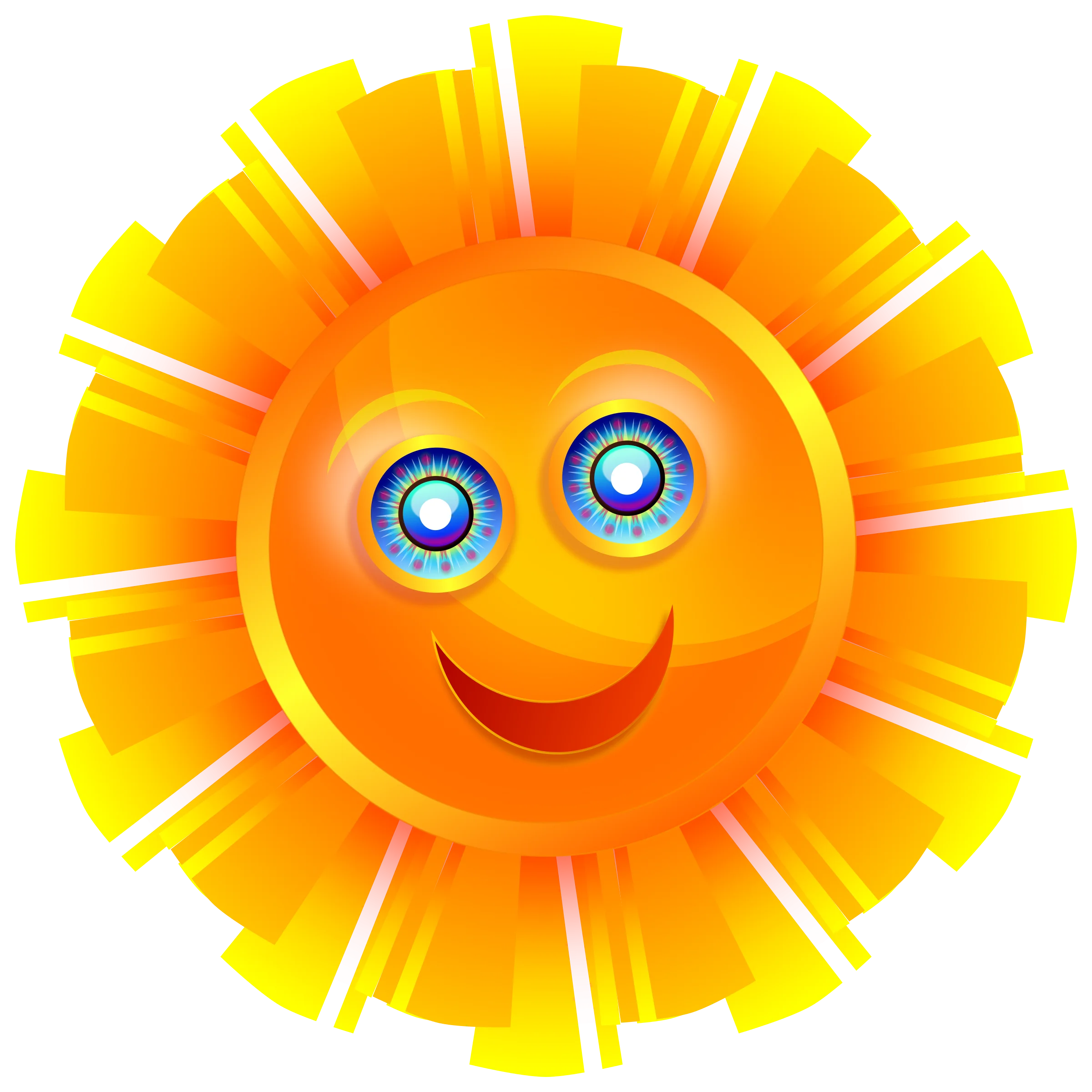 Cheerful Sunshine Clipart with Bright Rays and Smiling Expression