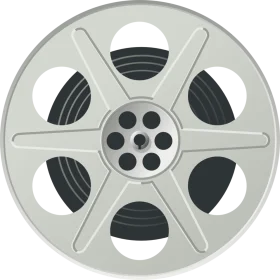 Classic Vintage Film Reel Clipart: Cinematic Memory Preserver Design