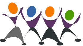 Joyful Stick Figure Dancers in Colorful Celebration Clipart Design