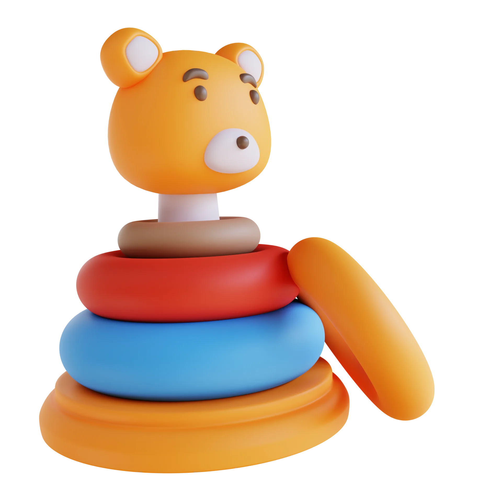 Adorable Stacking Rings Clipart with Cute Teddy Bear Head Toy
