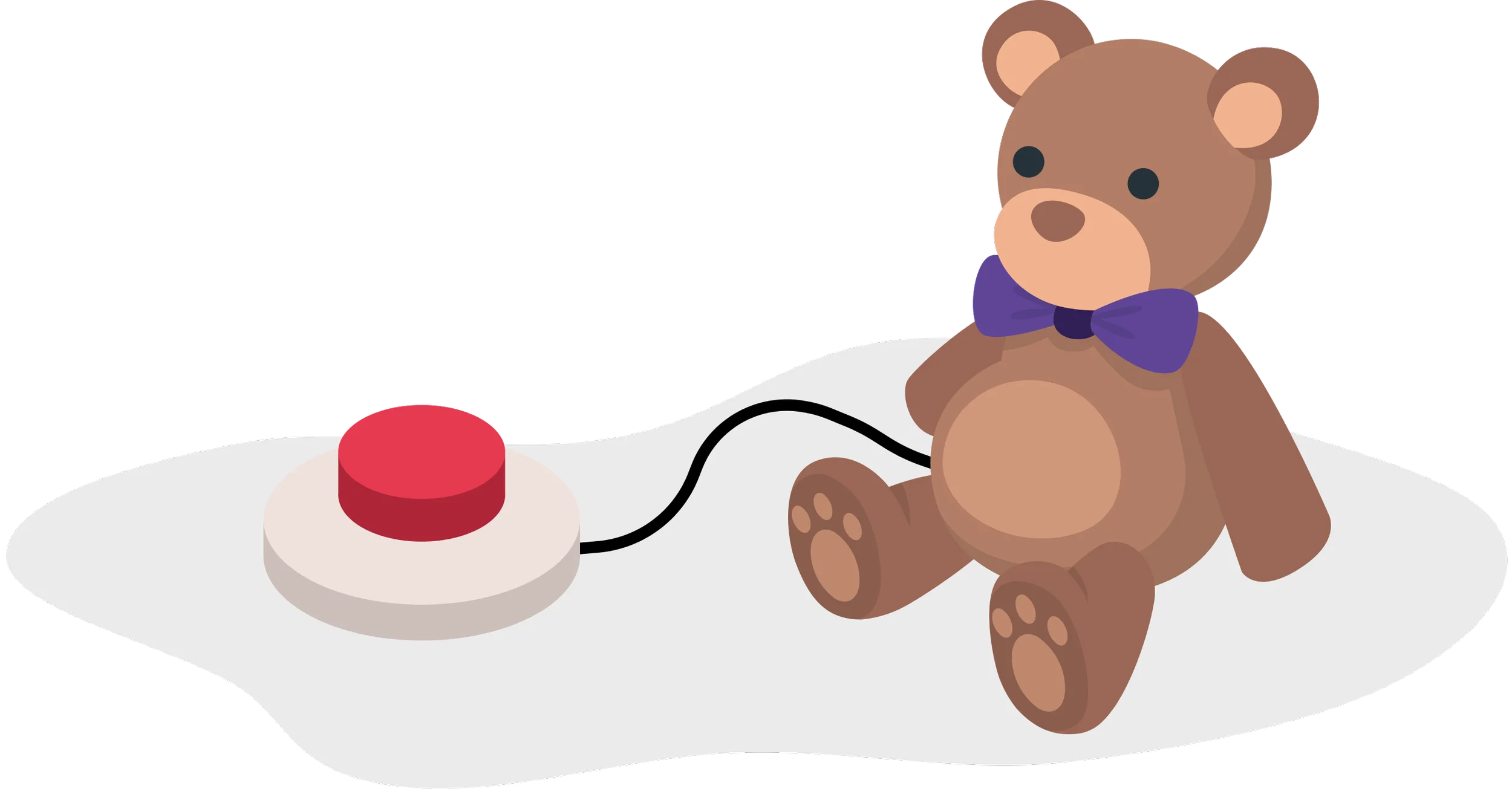 Adorable Teddy Bear Pressing Emergency Cartoon Clipart Illustration