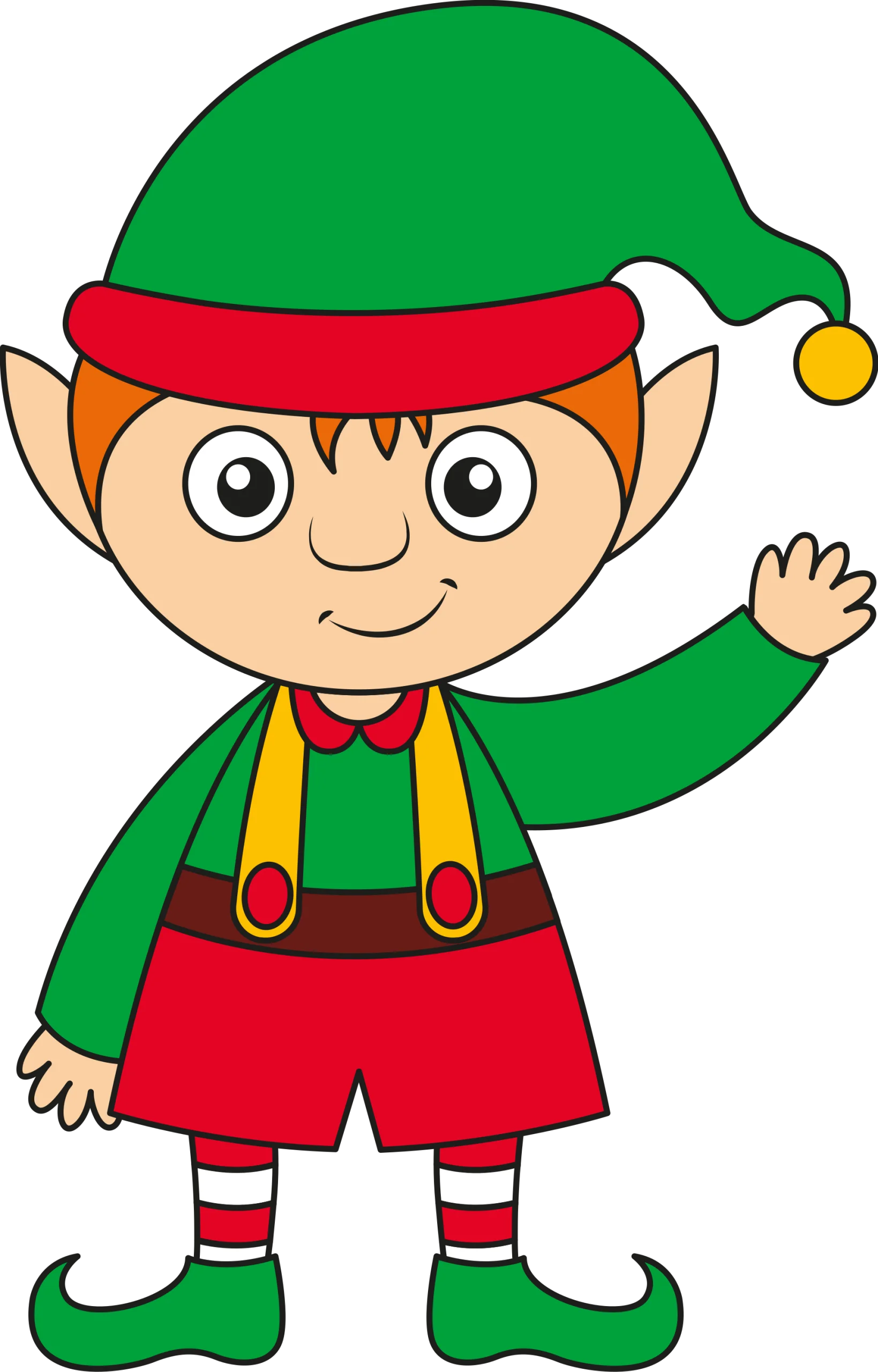 Cheerful Christmas Elf Clipart: Adorable Cartoon Character Spreading Holiday Cheer