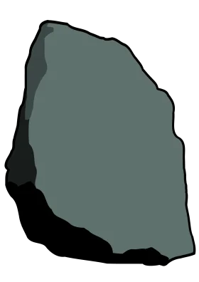 Rugged Stone Fragment Clipart: Textured Geological Element with Muted Tones