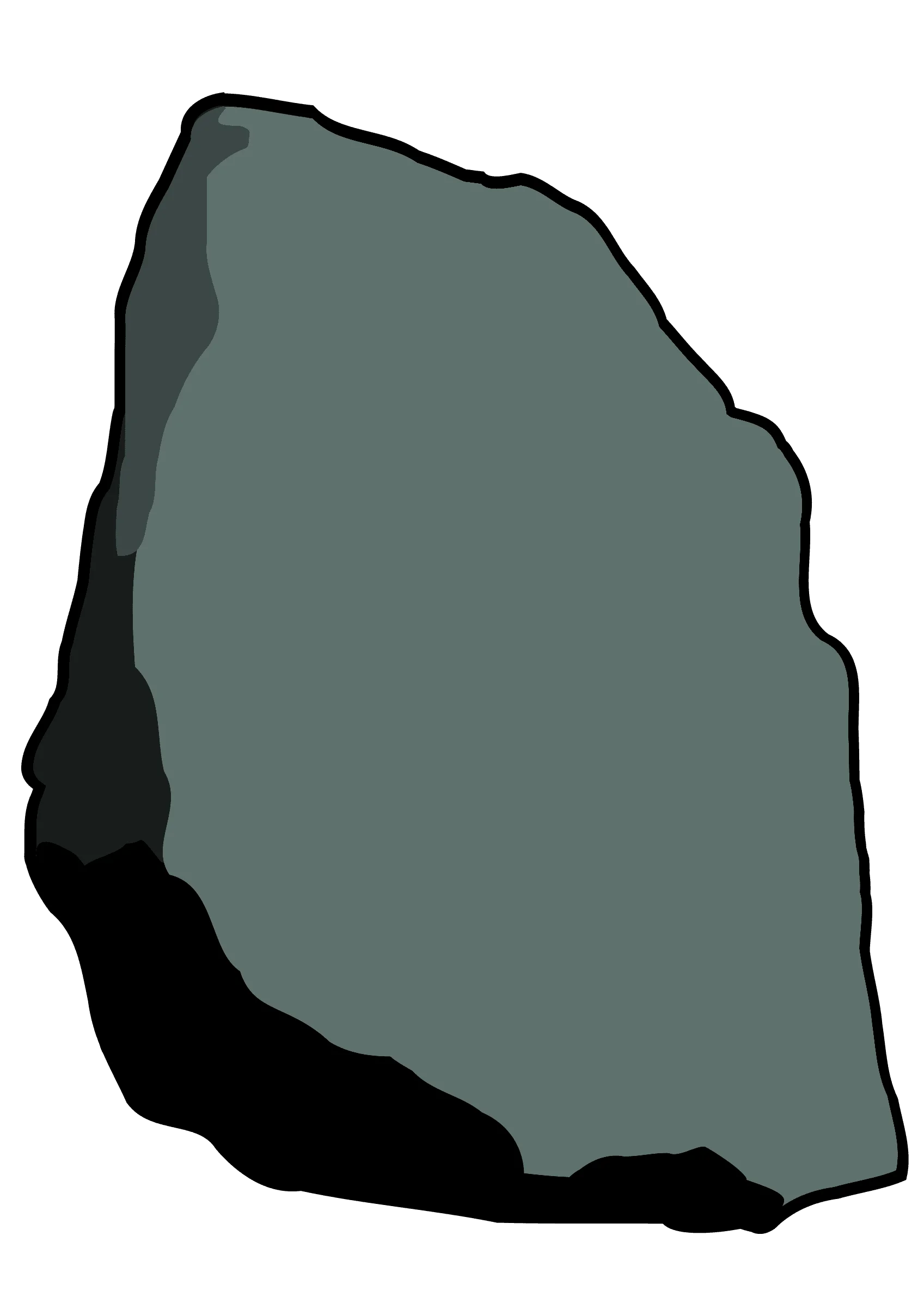 Rugged Stone Fragment Clipart: Textured Geological Element with Muted Tones