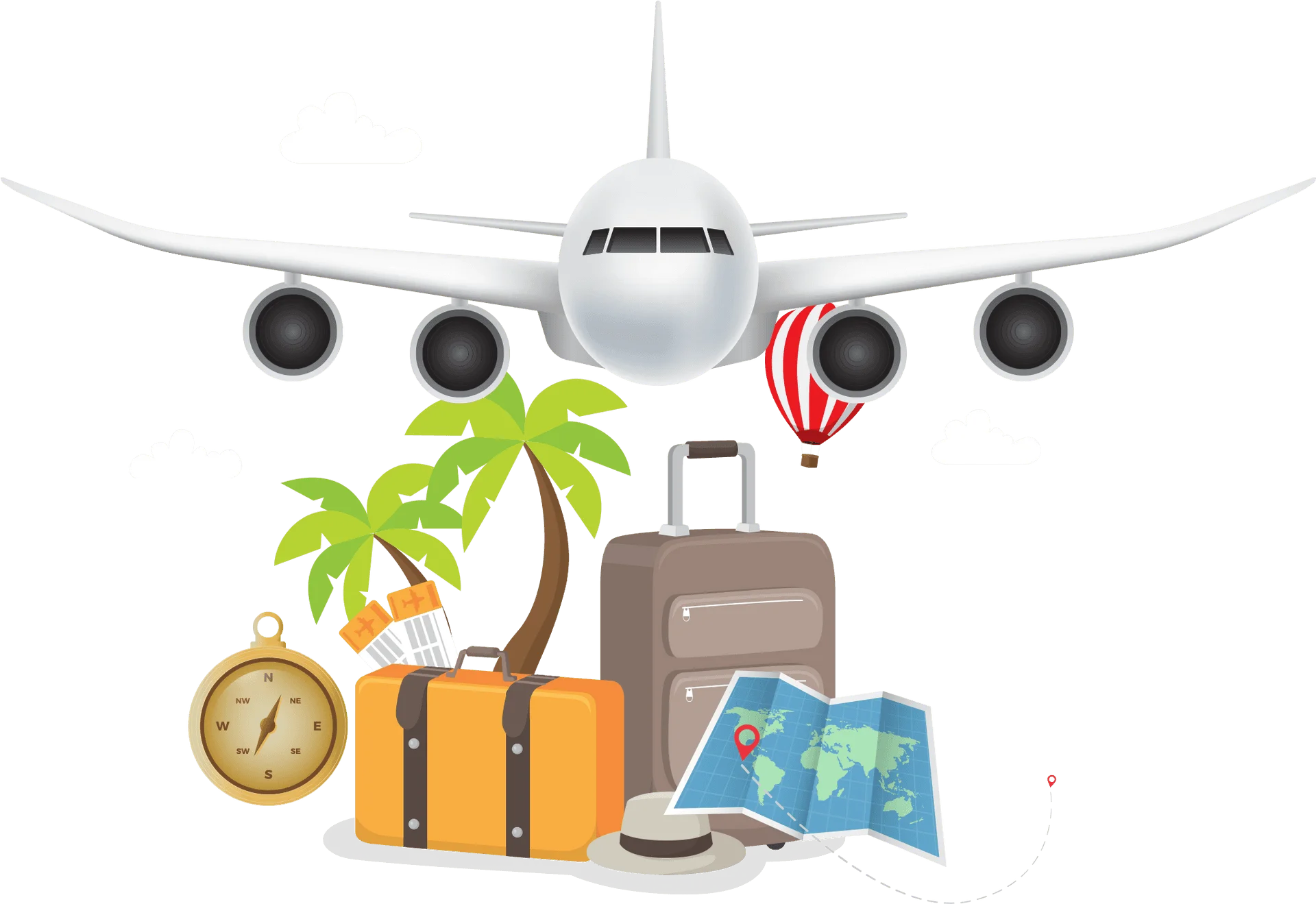 Travel Adventure Essentials Clipart: Journey Preparation Graphic Design