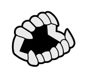 Vintage Halloween Vampire Fangs Clipart - Sharp Cartoon Dental Design