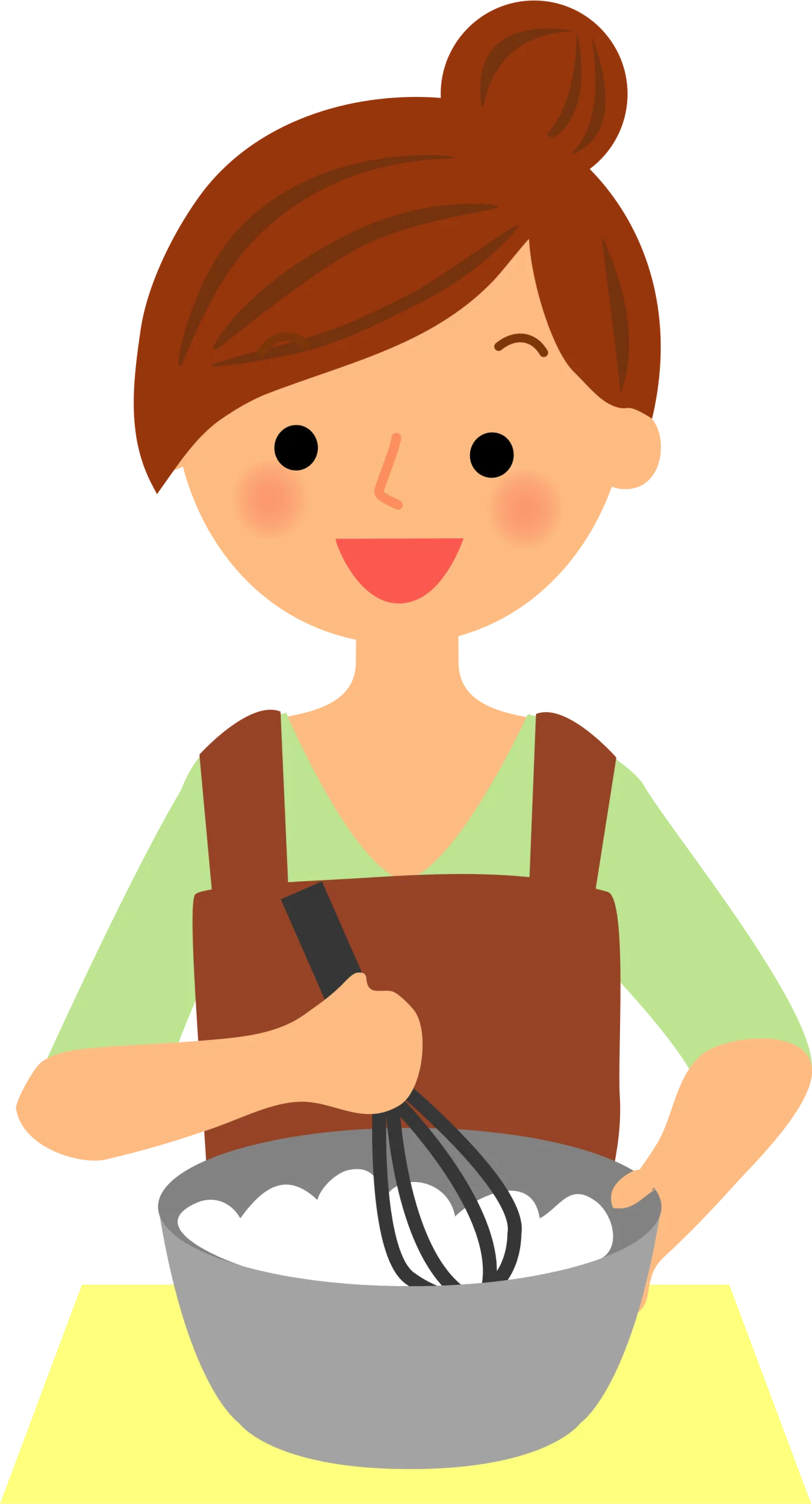 Cheerful Kitchen Helper Preparing Ingredients Cartoon Clipart Illustration