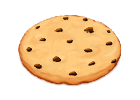 Classic Chocolate Chip Cookie Clipart Illustration with Golden Brown Edges