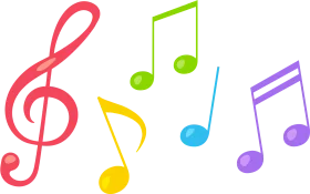 Colorful Musical Notes Clipart - Melodic Symphony of Playful Symbols