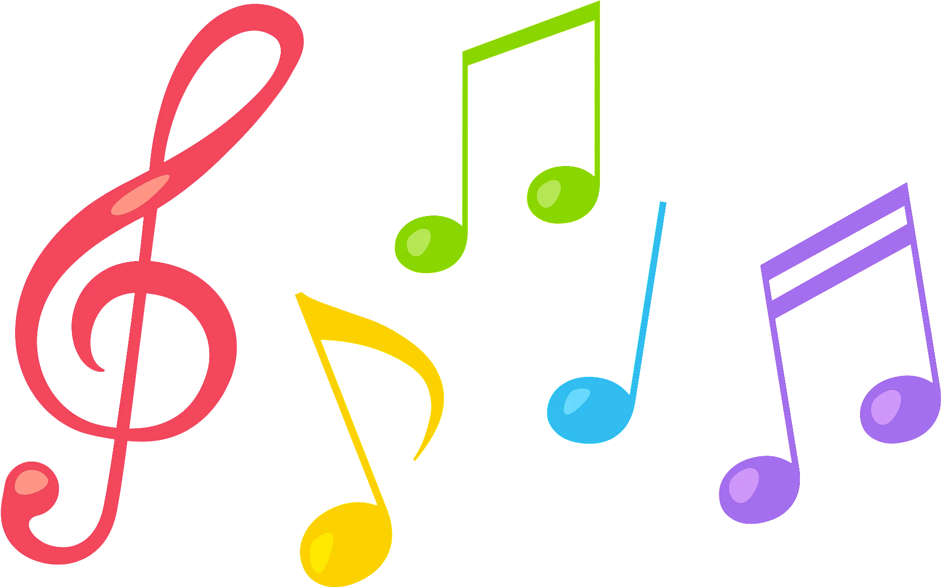 Colorful Musical Notes Clipart - Melodic Symphony of Playful Symbols