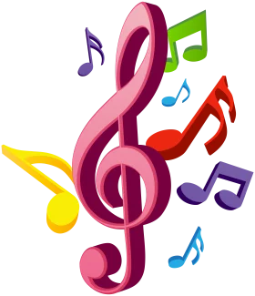 Colorful Musical Treble Clef Clipart Explosion of Melodic Harmony