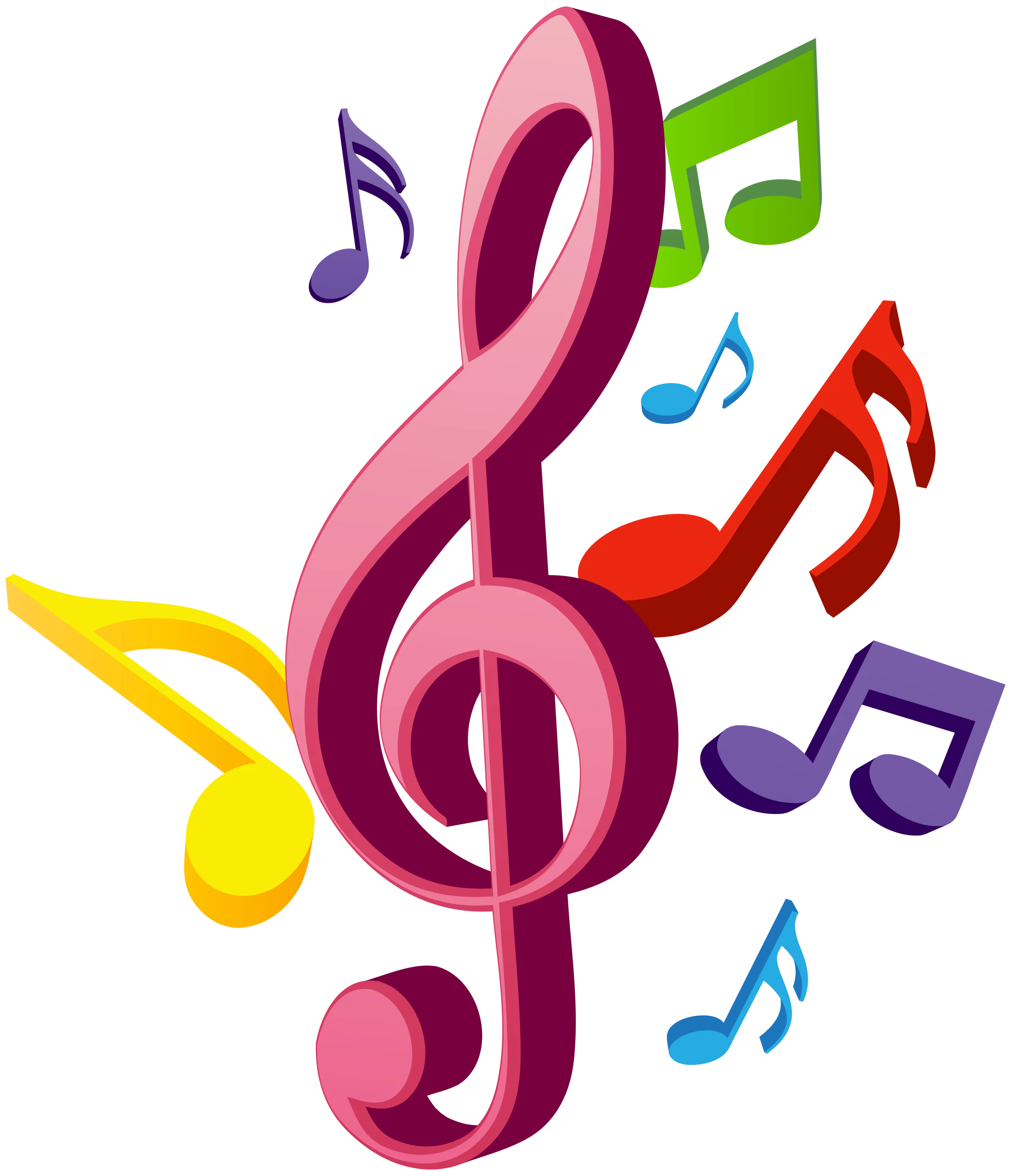 Colorful Musical Treble Clef Clipart Explosion of Melodic Harmony