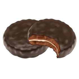 Delectable Chocolate Covered Cookie Sandwich Clipart with Creamy Filling