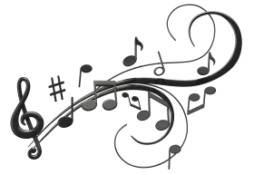 Elegant Musical Symphony of Notes and Treble Clef Clipart Design