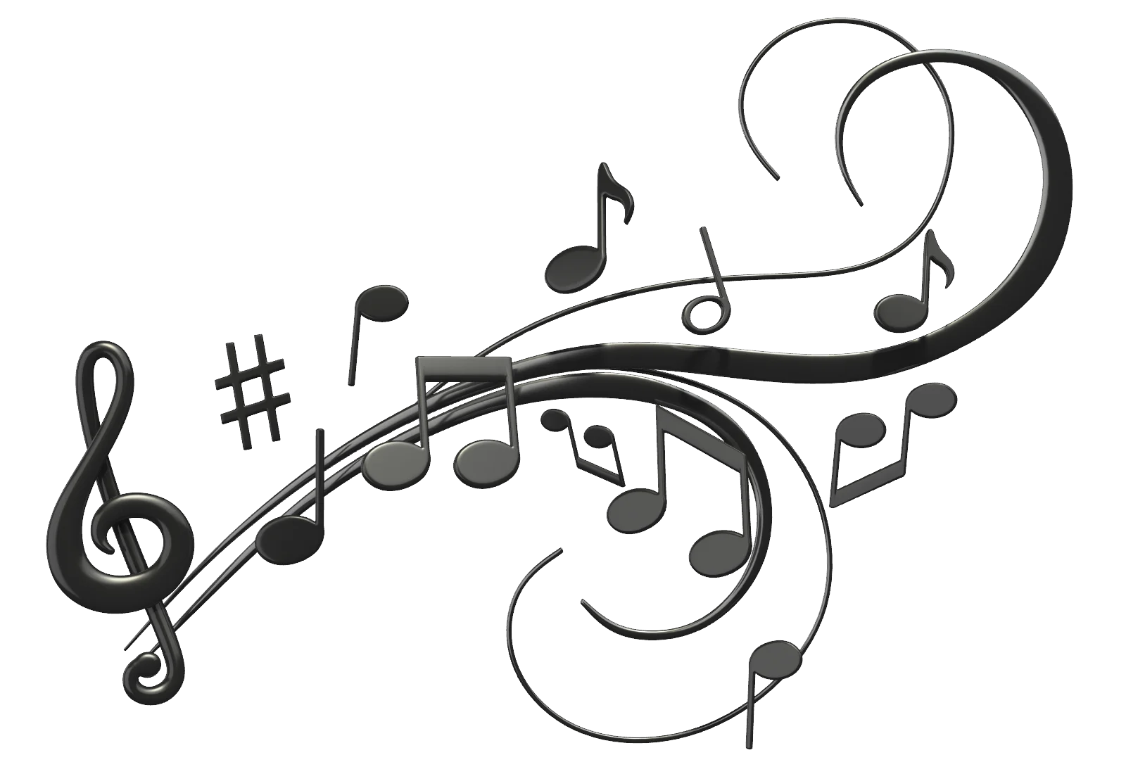 Elegant Musical Symphony of Notes and Treble Clef Clipart Design