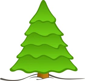 Festive Green Evergreen Christmas Tree Clipart Design with Soft Layered Branches