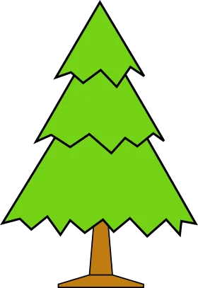 Festive Green Pine Tree Clipart: Stylized Christmas Graphic Design Element