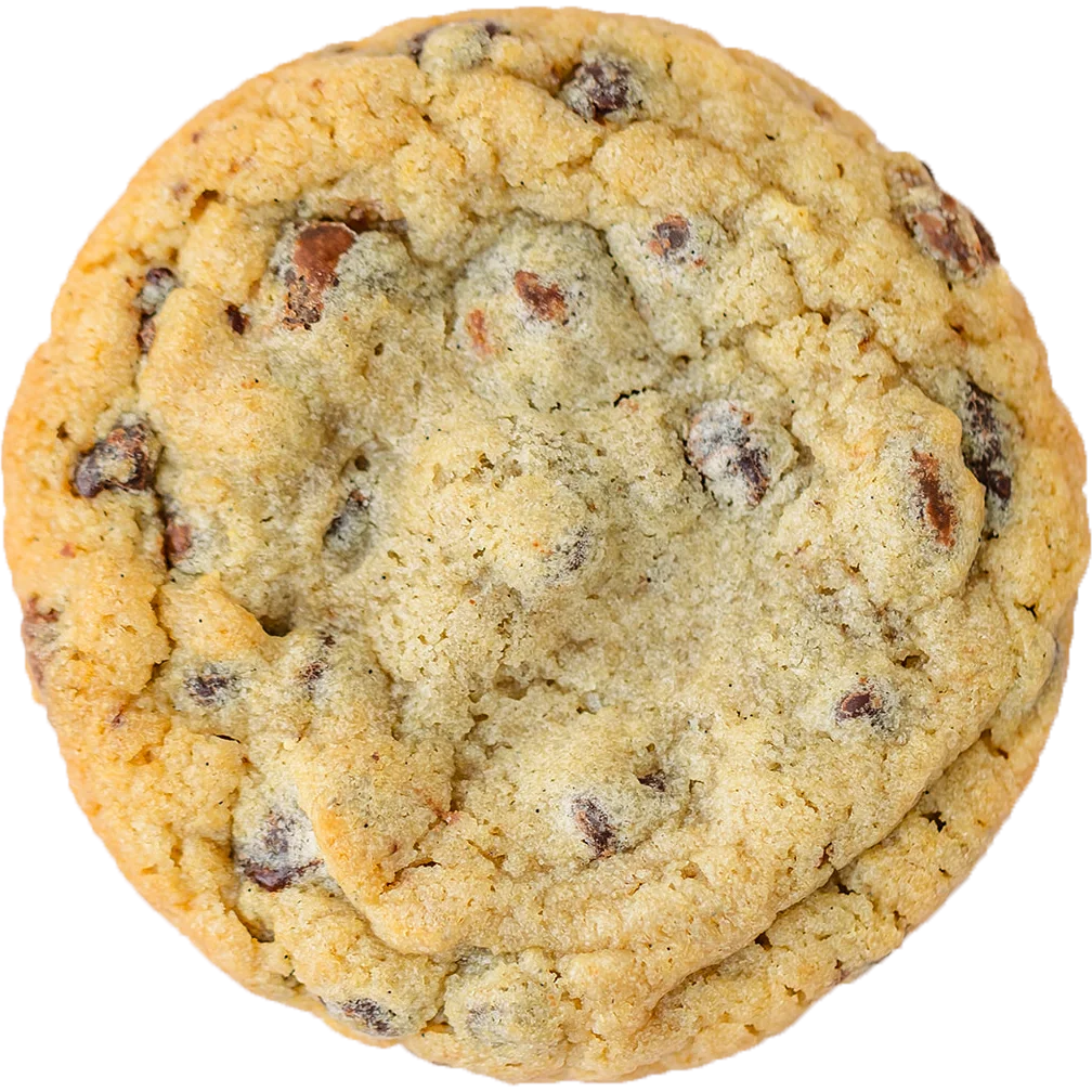 Freshly Baked Golden Chocolate Chip Cookie Clipart with Soft Texture