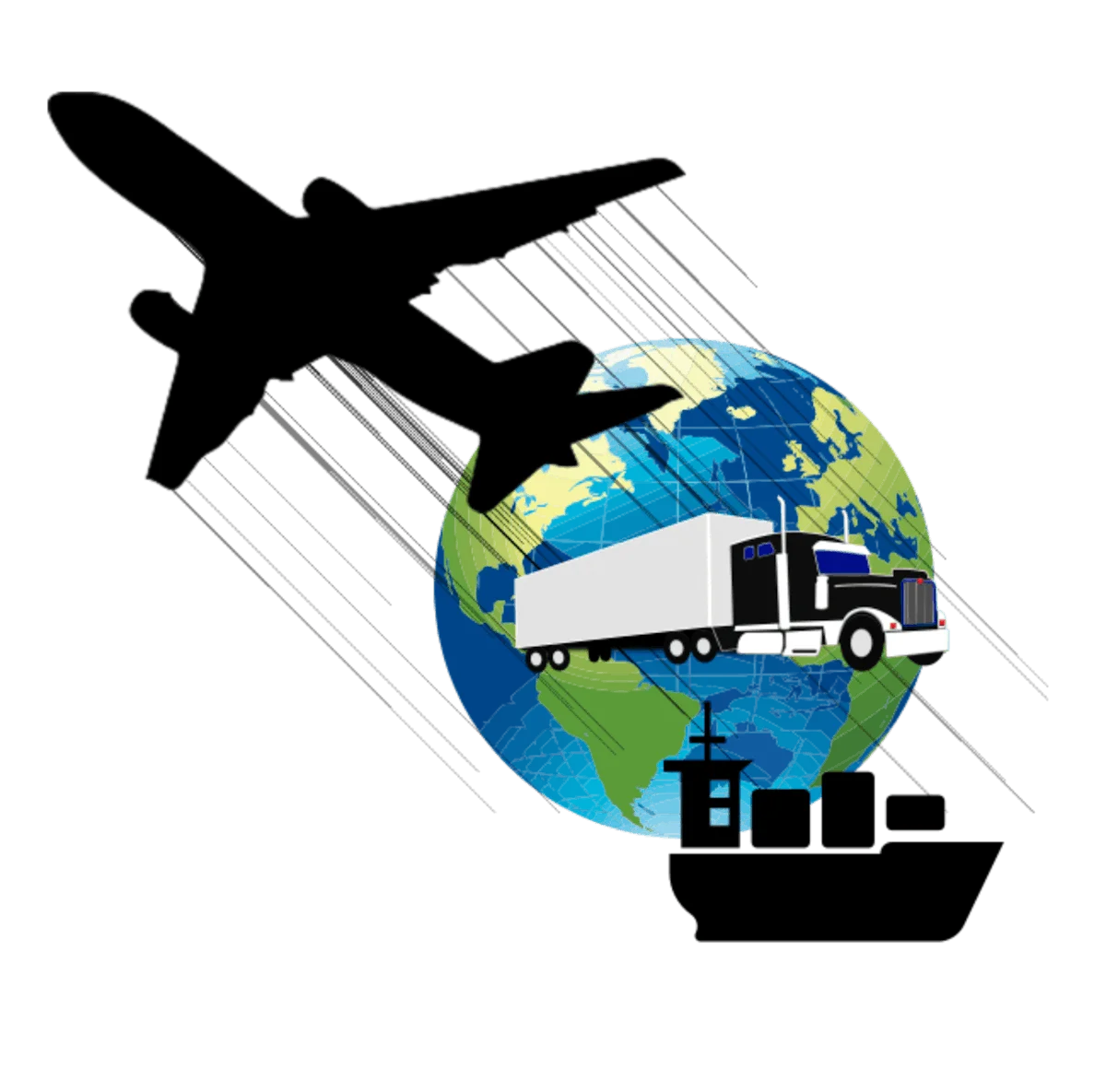 Global Transportation and Logistics Clipart: Connecting Continents Through Multimodal Shipping