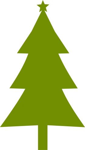 Minimalist Green Christmas Tree Clipart with Elegant Star Topper Design