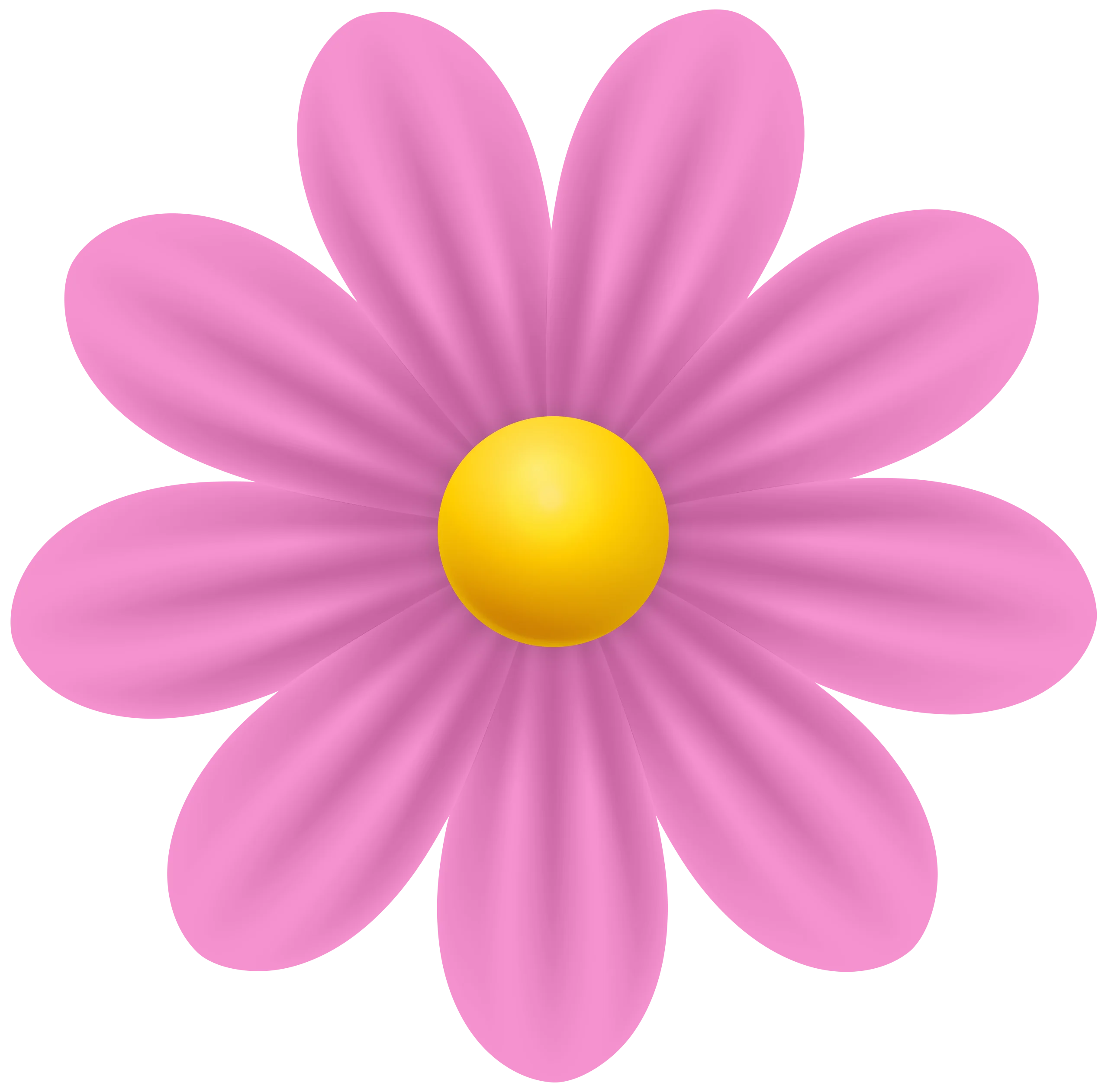 Soft Pink Daisy Flower Clipart Design with Sunshine Yellow Center