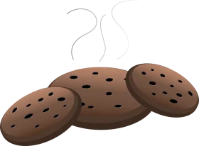 Steaming Chocolate Chip Cookies Clipart - Delicious Bakery Design Element