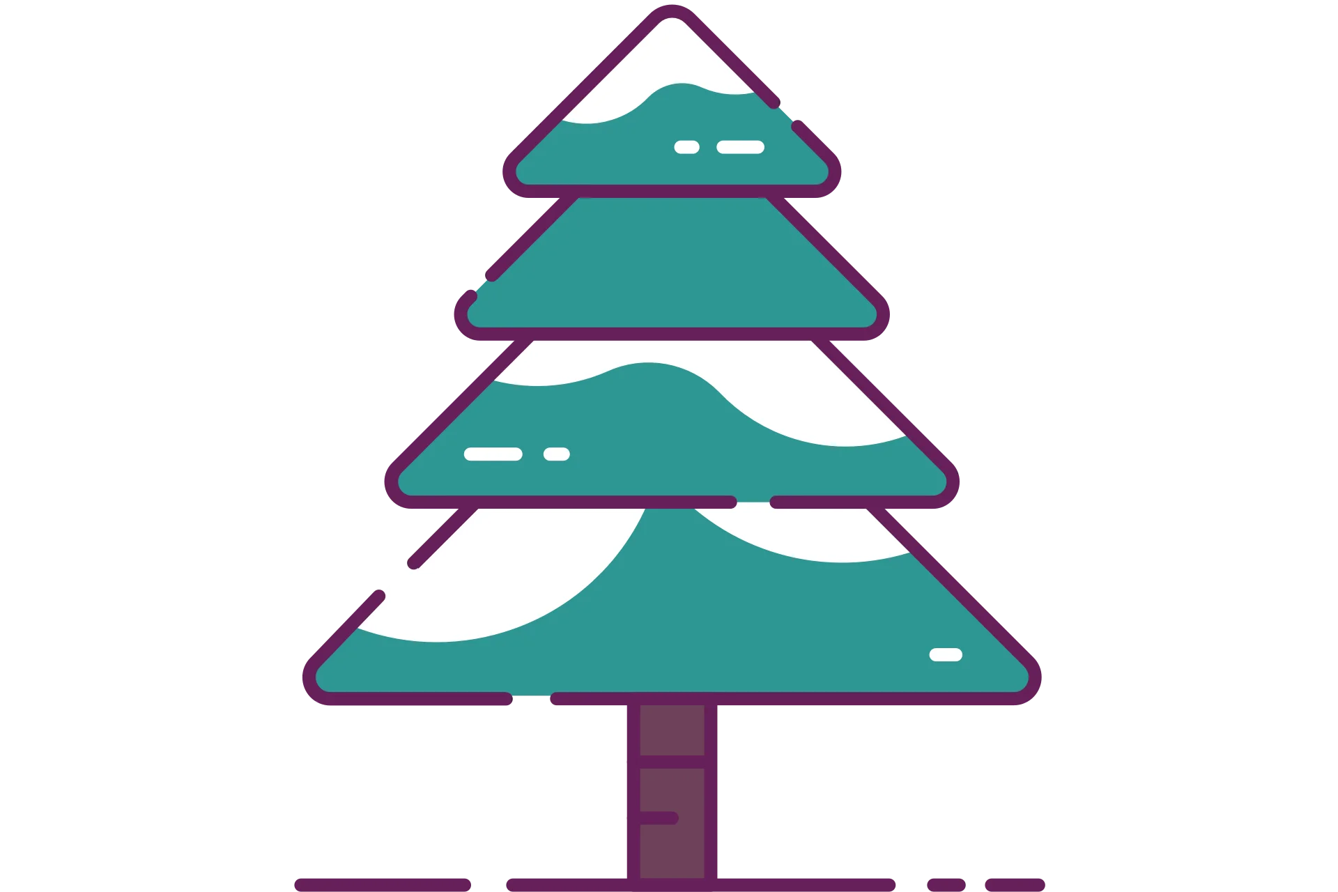 Stylish Geometric Christmas Tree Clipart with Modern Teal and Purple Design