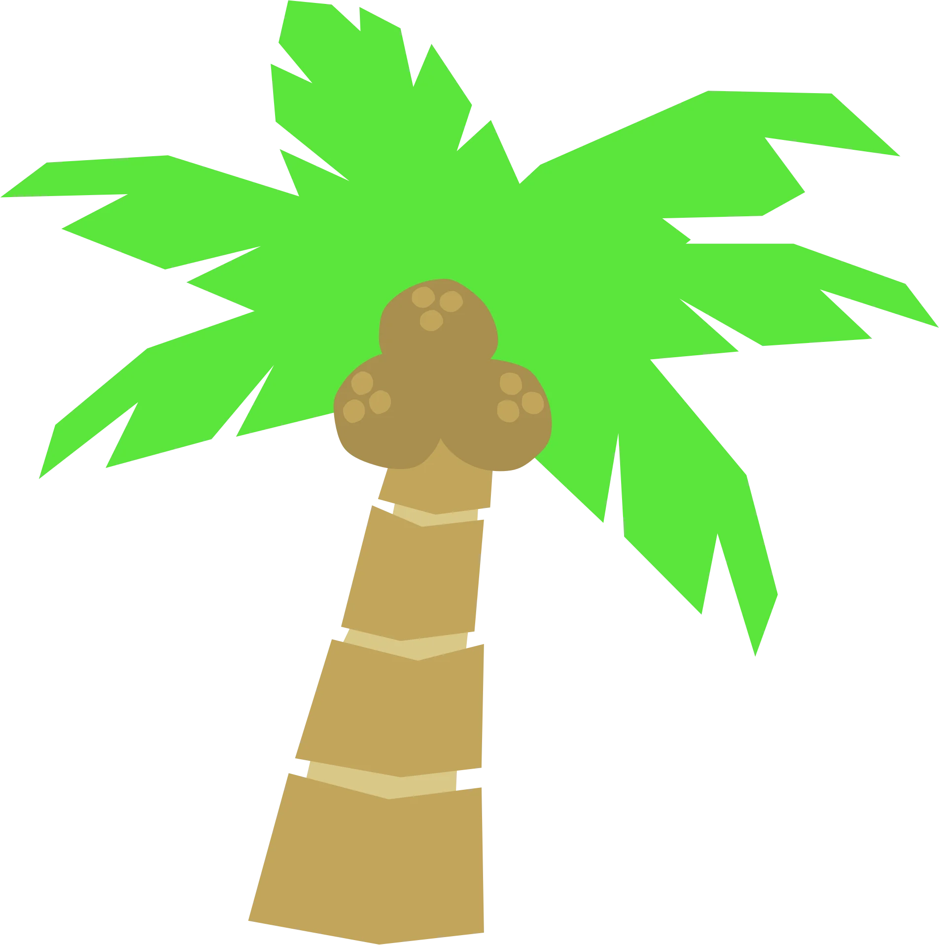 Minimalist Tropical Palm Tree Clipart with Earthy Color Palette