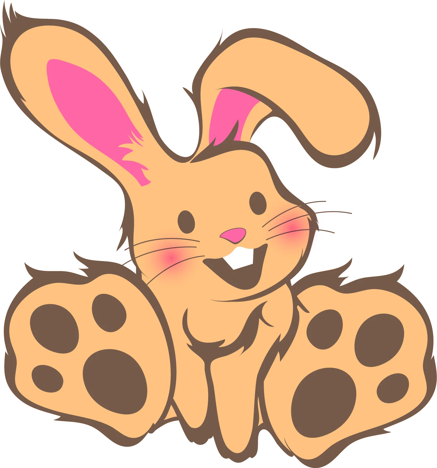 Adorable Cartoon Bunny Clipart: Cute Fluffy Rabbit with Playful Charm