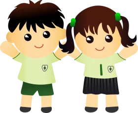 Adorable School Kids Animation: Cheerful Cartoon Characters in Uniform