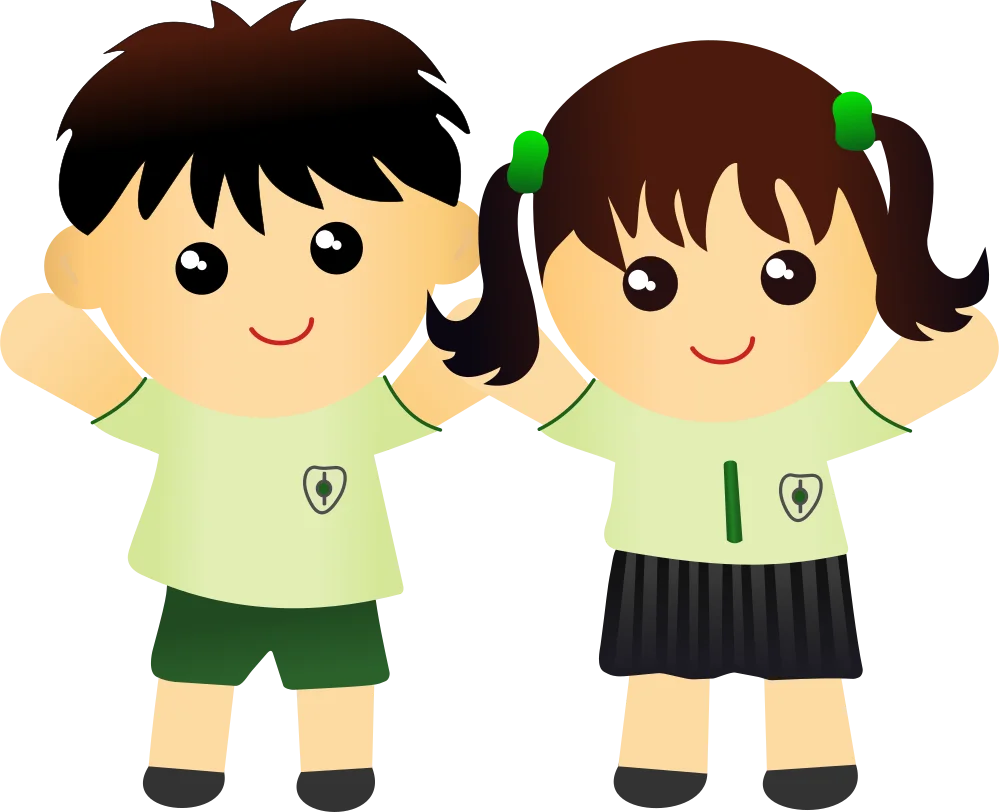 Adorable School Kids Animation: Cheerful Cartoon Characters in Uniform