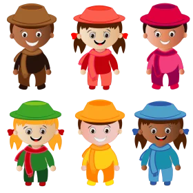 Charming Global Kids Animation: Diverse Cultural Cartoon Characters Collection