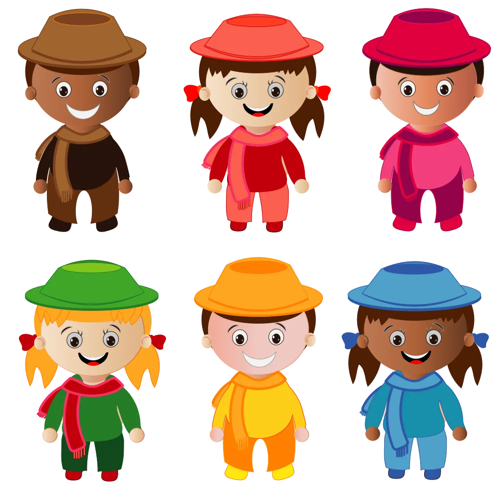 Charming Global Kids Animation: Diverse Cultural Cartoon Characters Collection
