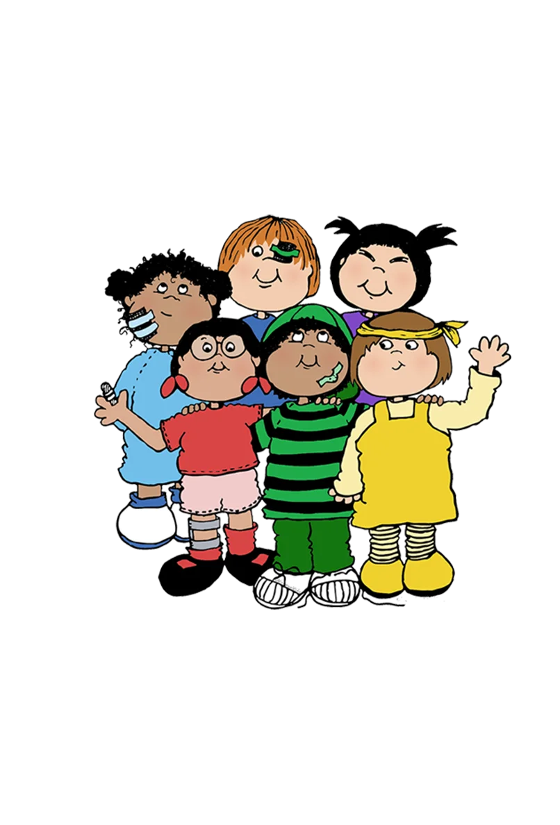 Cheerful Diverse Group of Children Cartoon Clipart Illustration