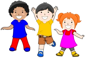 Cheerful Kids Cartoon Animation Clipart Showcasing Playful Childhood Diversity