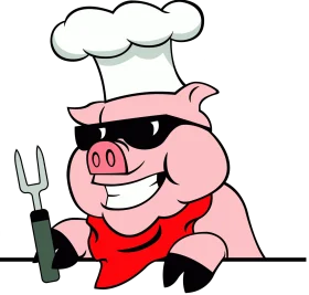 Cool Culinary Pig Chef Clipart: Grilling Master with Sunglasses and Attitude