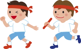 Energetic Kids Relay Race Animation with Colorful Running Characters