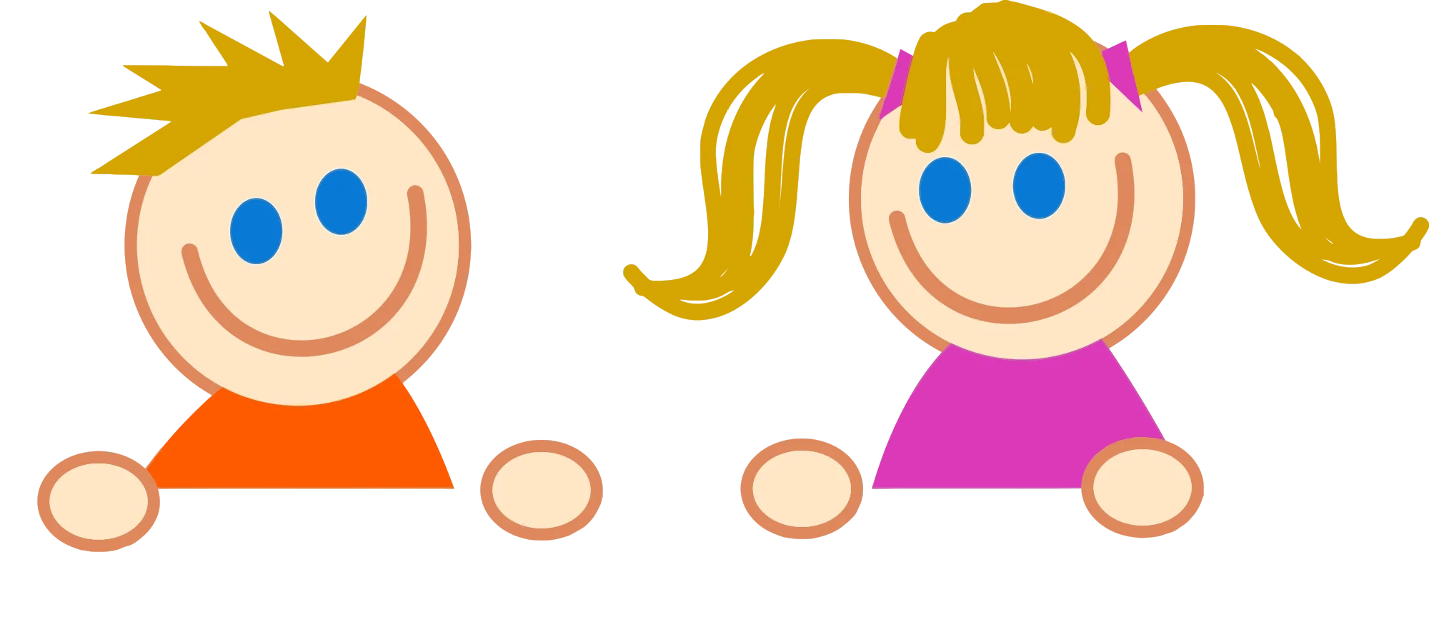 Playful Children Animation Clipart with Cheerful Cartoon Characters