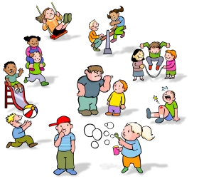 Playful Children's Playground Animation: Diverse Kids Enjoying Outdoor Activities