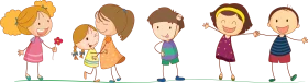 Playful School Children Clipart Showcasing Diverse Childhood Personalities and Expressions