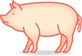 Simple Minimalist Pastel Pig Clipart Illustration for Digital Design