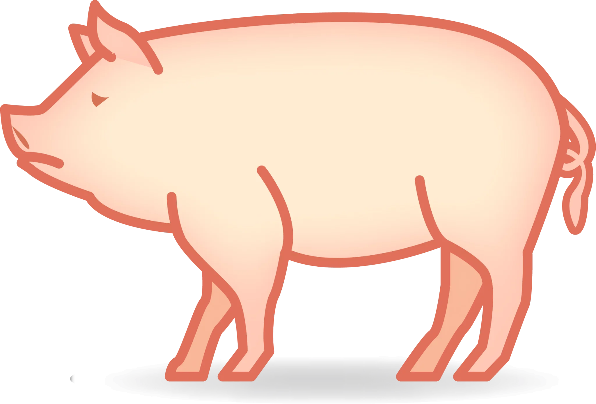 Simple Minimalist Pastel Pig Clipart Illustration for Digital Design