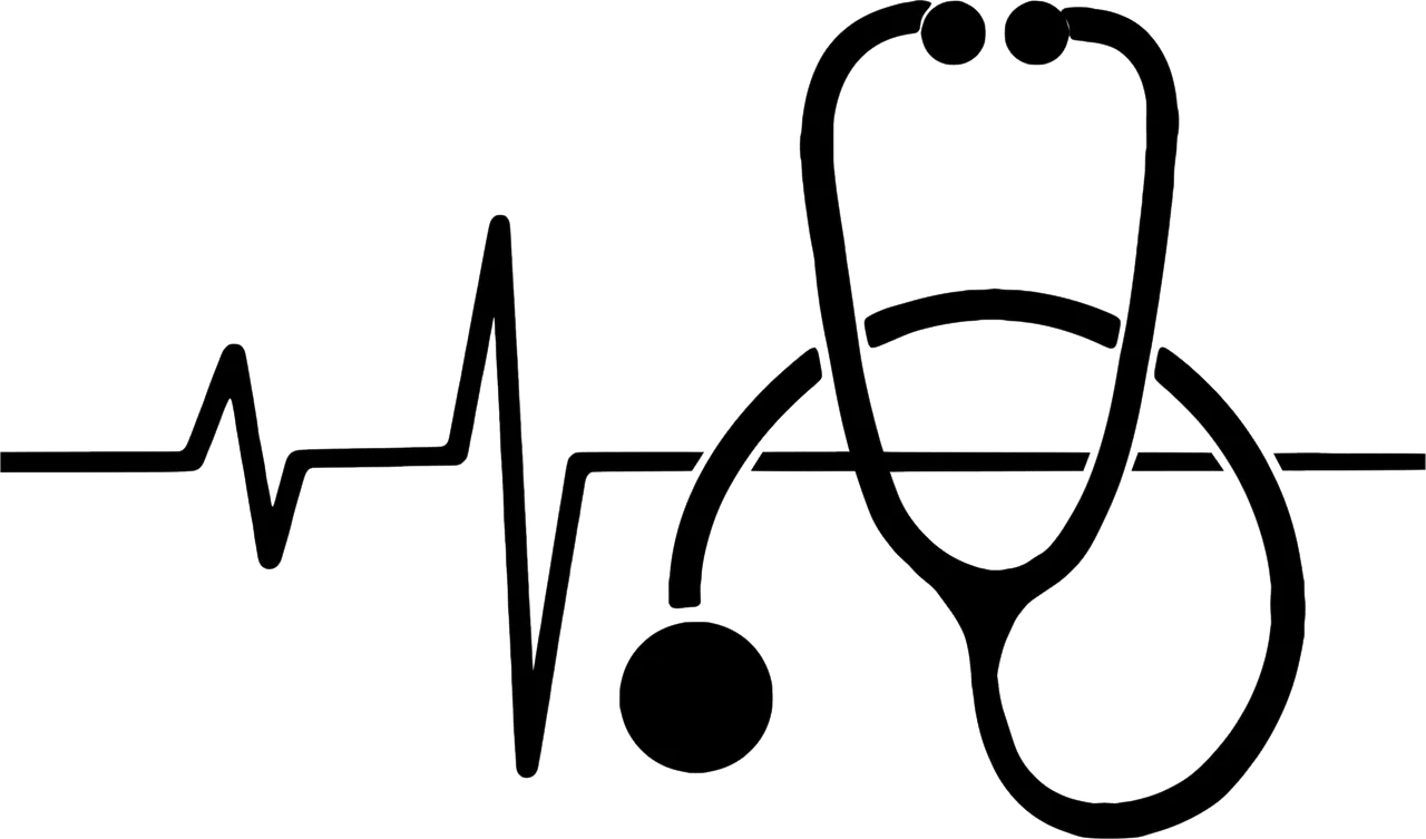 Medical Heartbeat Stethoscope Diagnostic Healthcare Clipart Design Element