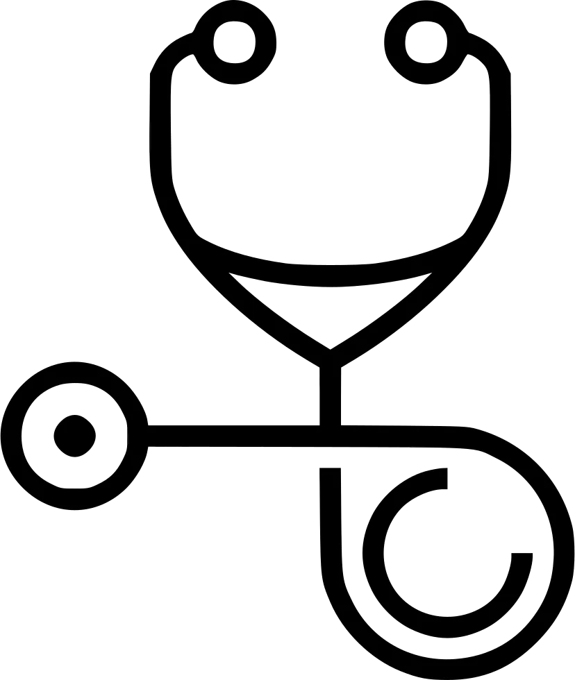Minimalist Medical Stethoscope Clipart Icon - Simple Healthcare Diagnostic Tool Graphic