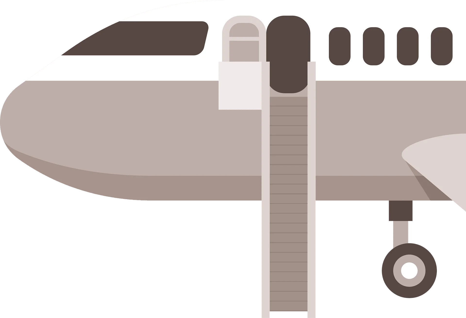 Minimalist Monochrome Aviation Clipart: Sleek Aircraft Side Profile Design