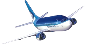 Modern Commercial Boeing 737 Passenger Aircraft Stylized Clipart Illustration